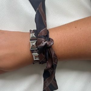 Hermes Twilly 86 Silk Chocker with 3 Charms